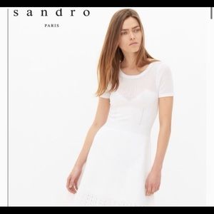 Sandro white mesh detail top dress